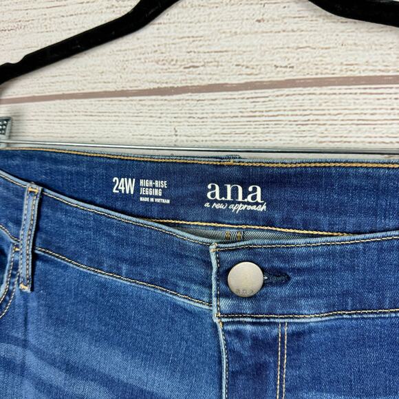 A New Approach Plus Size High Rise Distressed Skinny Jeggings Size 24W - Picture 5 of 8